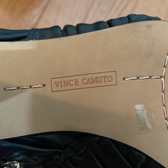 Vince Camuto - Peep Toe Anara Black Leather Booties - Size 7 - Picture 8 of 10